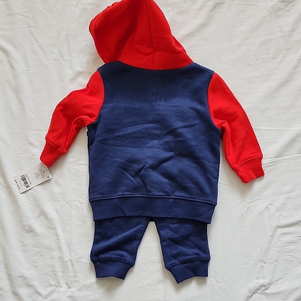 Carter's Blue Baby Outfit with Red Hood - Picture 4 of 8